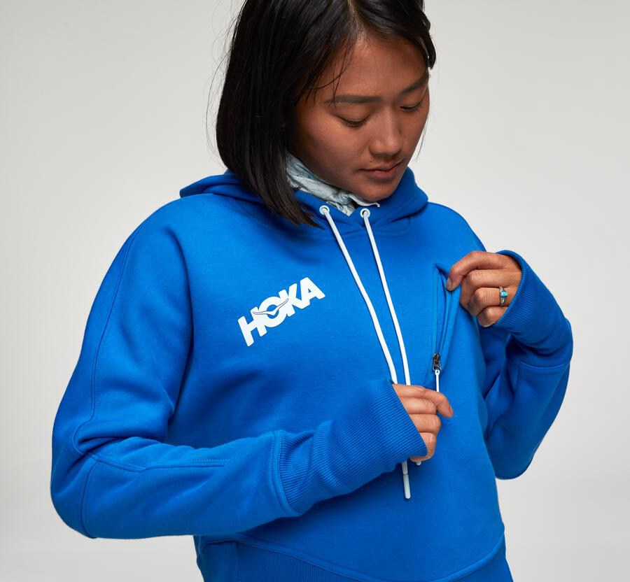 Hoka One One Hoodie Womens Blue - Performance - 25076ZXAH